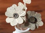 ideas sencillas flores papel libro