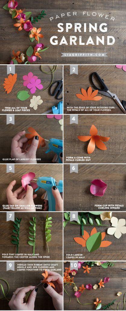 26 sencillas y útiles ideas con Flores de papel Hawaianas