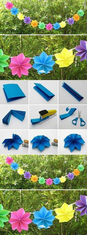 26 sencillas y útiles ideas con Flores de papel Hawaianas