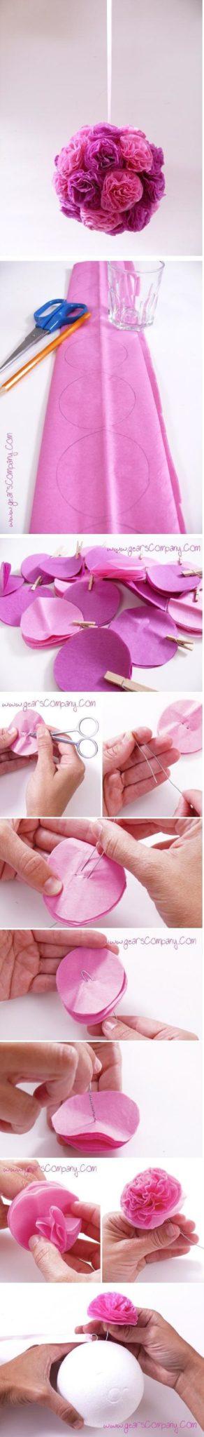 64 fantásticas ideas con Flores de papel de seda