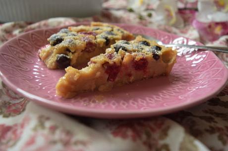 Clafoutis de Frambuesas y Arándanos