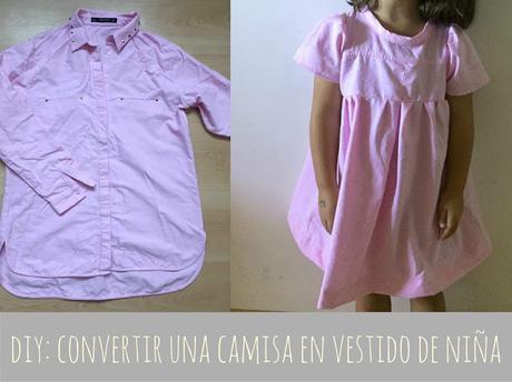 VESTIDO PARA NIÑA RECICLANDO UNA CAMISA DE MAMÁ