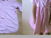 Vestido para niña reciclando camisa mamá