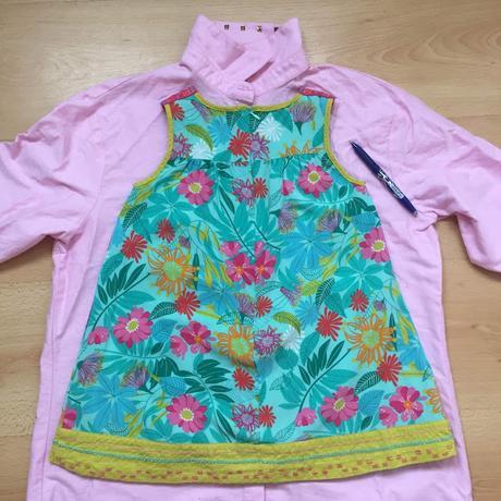 VESTIDO PARA NIÑA RECICLANDO UNA CAMISA DE MAMÁ