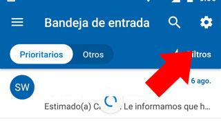 Como activar o desactivar bandeja entrada prioritarios en Aplicacion