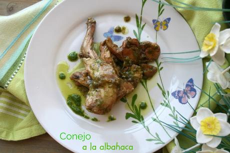 Conejo a la albahaca