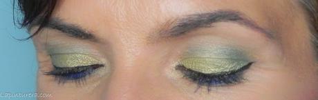 Maquillaje de verano en tonos lima y azul eléctrico y manicura a juego