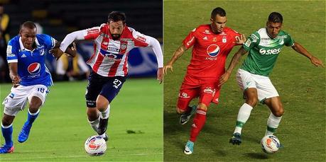 Los cuartos de final prometen grandes duelos entre Junior-Millonarios y América-Deportivo Cali.