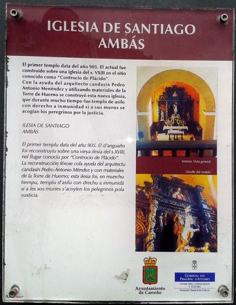 Trabajos de restauración de la Iglesia de Santiago de Ambás, Camino del Norte.