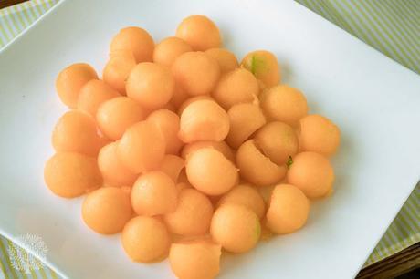 Ensalada de melón con mozarella y jamón Ensalada de melón con mozarella y jamón