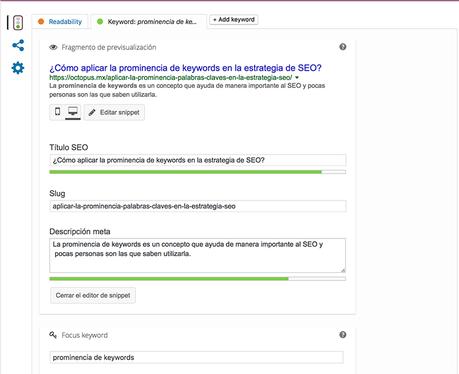 yoast, el semaforo del seo