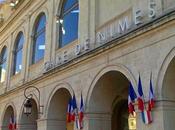 Fuerte tensión estación tren Nimes, Francia