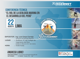 Luis Cerpa Geomeeting Lima presentará geología marina desarrollo Perú