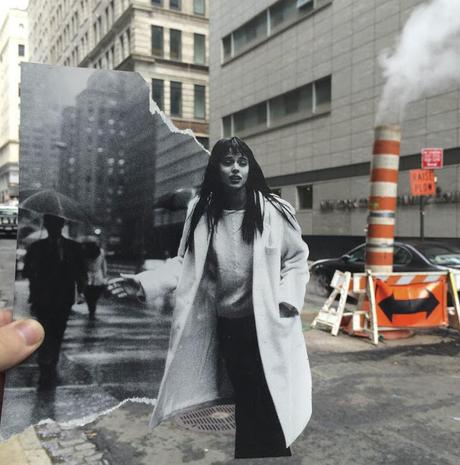 Original Collages de un fotografo mezcla fotos de revistas con retratos de New York