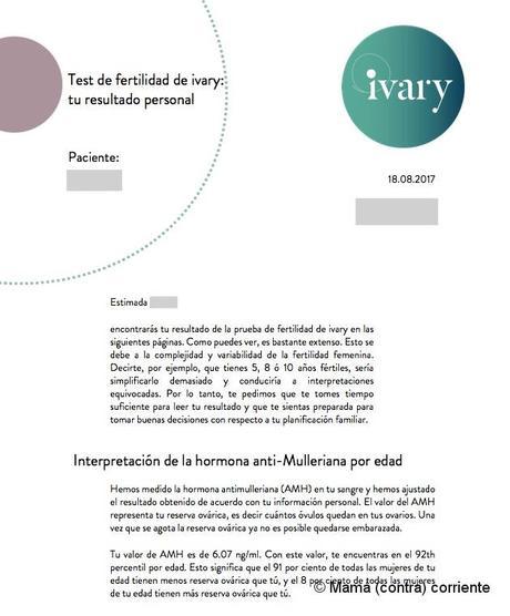 Test Ivary - Informe de fertilidad