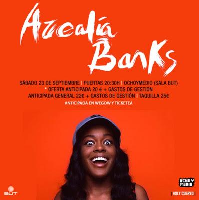 Concierto de Azealia Banks el 23 de septiembre en Madrid