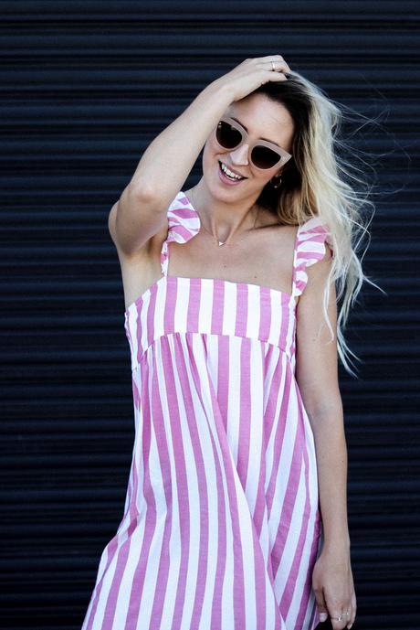 PINK STRIPED DRESS PINK STRIPED DRESS