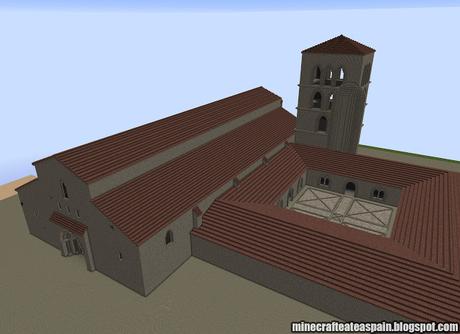 Réplica Minecraft de la anterior Catedral Románica de Burgos, España.