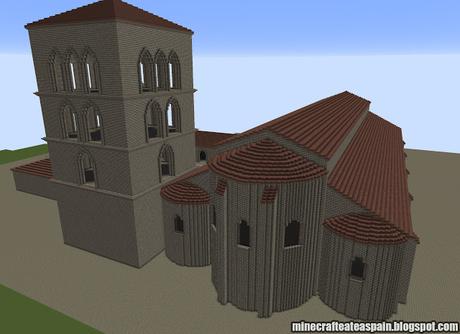 Réplica Minecraft de la anterior Catedral Románica de Burgos, España.