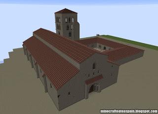 Réplica Minecraft de la anterior Catedral Románica de Burgos, España.