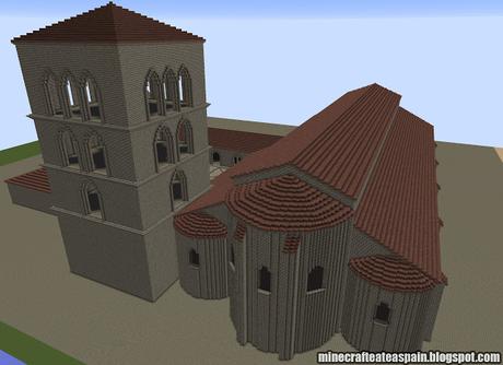 Réplica Minecraft de la anterior Catedral Románica de Burgos, España.