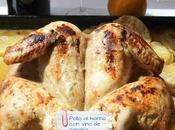 Pollo horno vino naranja mostaza