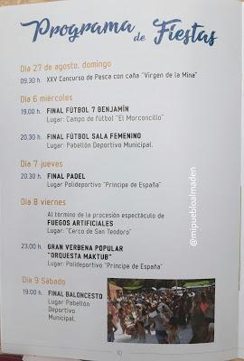 Programa Festividad Virgen de la Mina 2017 Almadén