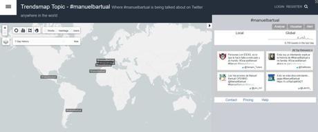 Mapa tendencia Manuel Bartual en el mundo