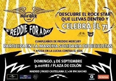 Hard Rock Café Madrid organiza una marcha ciclista solidaria en honor a Freddie Mercury por el Paseo de la Castellana