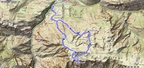 Mapa de la ruta a Cabeza Polvorosa en Cabrales