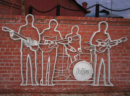 The Fab Four wall sculpture.