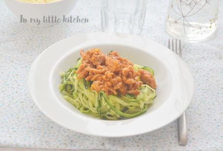 Reto Alfabeto Salado: Spaghettis de calabacín con boloñesa de pollo