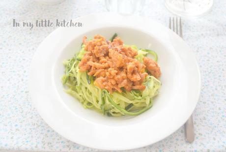 Reto Alfabeto Salado: Spaghettis de calabacín con boloñesa de pollo