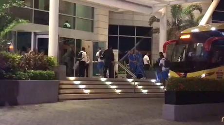 Llegada de Colombia al hotel en Barranquilla