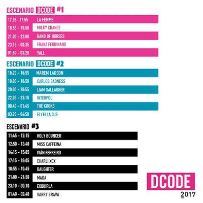 Horarios del DCode Festival 2017