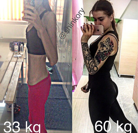 ¡Increíble transformación!De joven anoréxica a diosa fitness