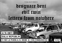 Concierto de Desguace Beni, Evil Twin y letters from nowhere en Sala Republik