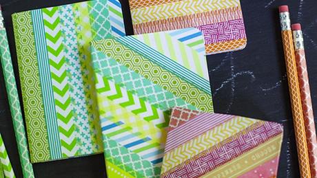 4 ideas para decorar libros y materiales escolares con washi tape