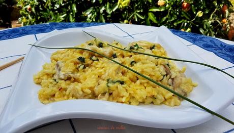 Risotto de cocochas y ortigas