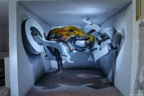 20 dibujos en 3D del genio del Graffiti Sergio Odeith, pinta ilusiones anamórficas