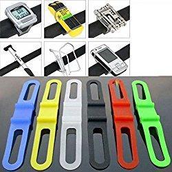 SODIAL(R) 2pcs Ciclismo para bicicleta de silicona elastica correa de caucho vendaje corbata Linterna Titular