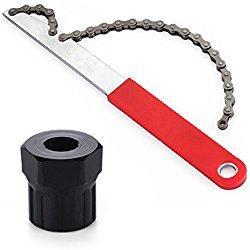 Fafada Llave de Cadena Herramienta para Bici Bicicleta Latiguillo de Cadena para Piñones Libres con Extractor