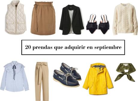 20 prendas que adquirir en septiembre