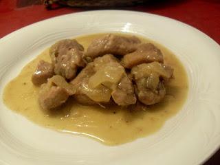 Cerdo con salsa de mostaza sin lactosa