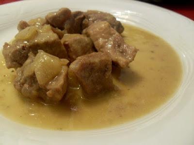 Cerdo con salsa de mostaza sin lactosa