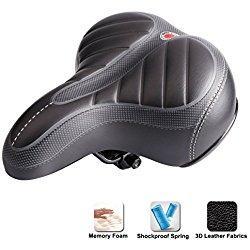 Silla de bicicleta ergonómica, asiento de bicicleta LASUAVY con sistema de espuma de muelle y resorte a prueba de golpes, cojín de bicicleta de ciclismo MTB cojín para bicicletas de crucero / carretera / Touring / bicicleta de montaña, L 9.84 