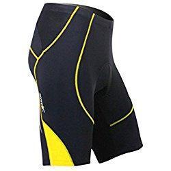 Santic pantalones cortos de ciclismo en carretera para hombre con acolchado 3D Coolmax., hombre, color D-black-yellow, tamaño small