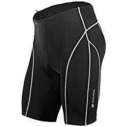 NUCKILY hombres de costuras planas transpirable ciclismo Multi Espuma Acolchado Pantalones Cortos, hombre, color negro, tamaño XXXL