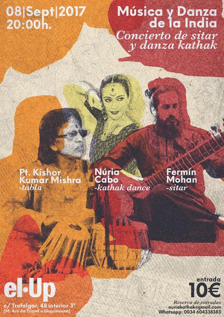 Espectáculo de danza kathak y concierto de sitar en Barcelona