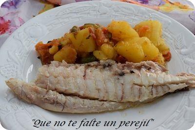 Sargo al Horno con Verduras y Patatas